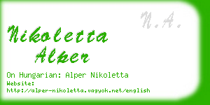 nikoletta alper business card